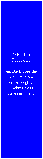 Textfeld: MB 1113 Feuerwehr
ein Blick �ber die Schulter vom Fahrer zeigt uns nochmals das Armaturenbrett
&nbsp;
