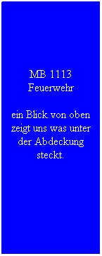 Textfeld: MB 1113 Feuerwehr
ein Blick von oben zeigt uns was unter der Abdeckung steckt.
&nbsp;
