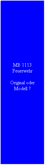 Textfeld: MB 1113 Feuerwehr
Original oder Modell ?
&nbsp;
