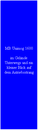 Textfeld: MB Unimog 1600
im Gel�nde Unterwegs und ein kleiner Blick auf dem Antriebsstrang
&nbsp;
